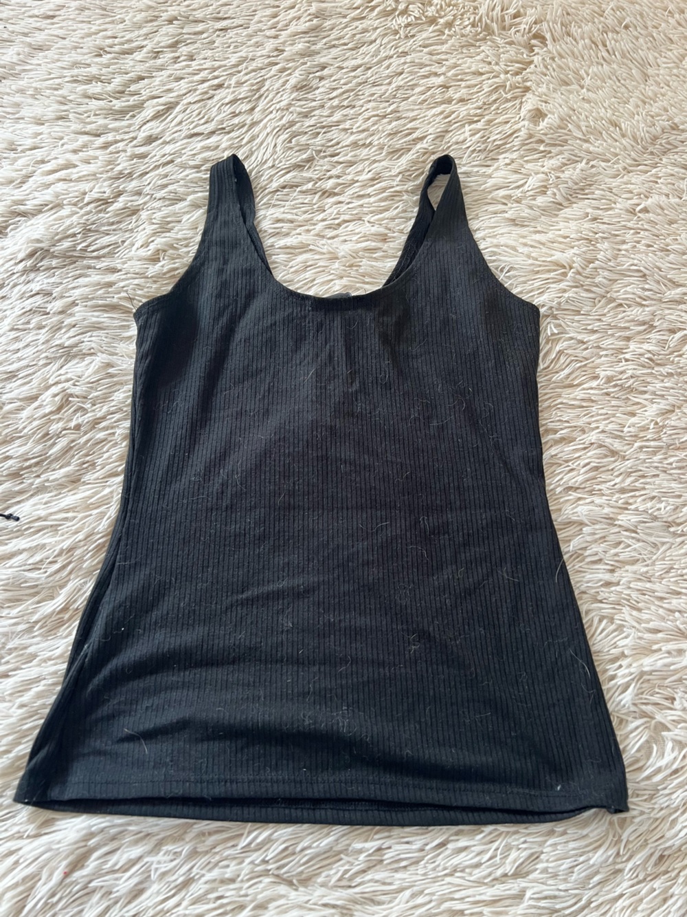 Boston Proper Black Ribbed Henley Tank - Picture 2 of 2